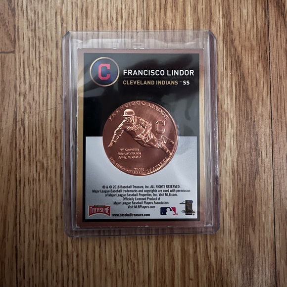 2018 Baseball Treasure Coin Card Relic Francisco Lindor Indians (MISC10) - Picture 2 of 2